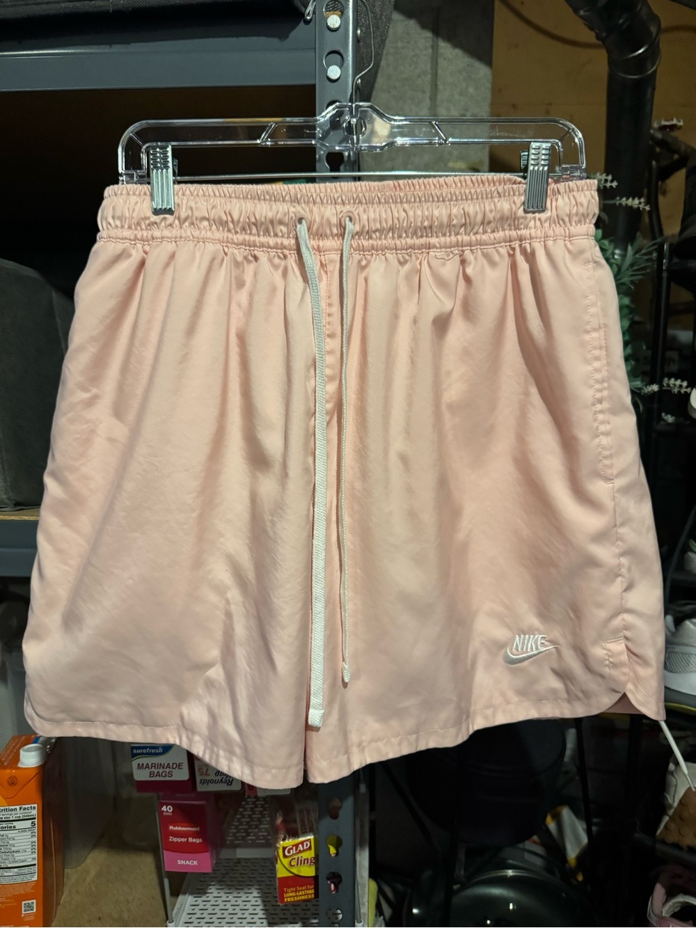 Nike Women's Pale Pink Drawstring Athletic Shorts